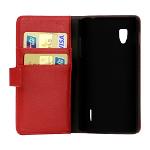 เคส LG Optimus G (Red Flip Case) พร้อมช่องเก็บบัตรเครดิต