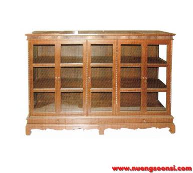 ตู้โชว์โบราณ กะจก 3 ด้าน ขาสิงห์ ( K-70 )
