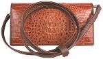 Brown Genuine Alligator Leather Lady's Handbag