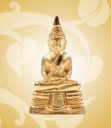 พระกริ่ง ชุบกะไหล่ทอง18 k เลี่ยมกรอบทองเหลือง กันน้ำ พร้อมแหนบ