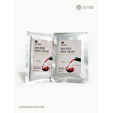 LAPEAU AHA BODY MASK CREAM  ลาเพียว มาส์คเจ้าสาว สูตรไวน์แดง 