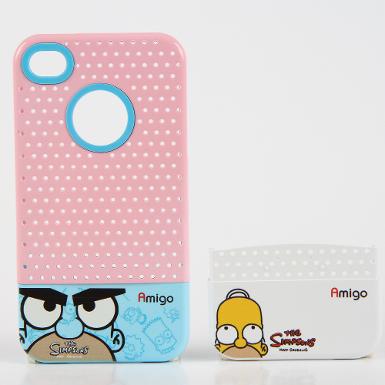 เคส iPhone 4/4s Magic-Cap Light Pink (Blue&White Cap)