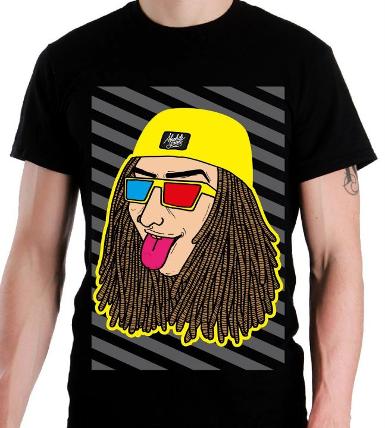เสื้อยืด t-shirt สีดำ ลายเร็กเก้ cotton100%