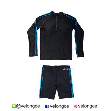 ชุดว่ายน้ำ sport 2 ชิ้น แขนยาว ขาสั้น เสื้อมีซิป Size M-L-XL-XXL-3XL-4XL รุ่น 9933 ชุดว่ายน้ำ sport 2 ชิ้น แขนยาว ขาสั้น เสื้อมีซิป Size M-L-XL-XXL-3XL-4XL รุ่น 9933