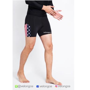 กางเกงว่ายน้ำเนื้อดีจากผ้า lycra ลาย USA ขาสั้น ไซส์ M, L, XL, XXL กางเกงว่ายน้ำเนื้อดีจากผ้า lycra ลาย USA ขาสั้น ไซส์ M, L, XL, XXL