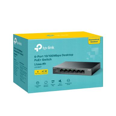 TP-LINK LS106LP 6-Port 10/100Mbps Desktop Switch with 4-Port PoE+