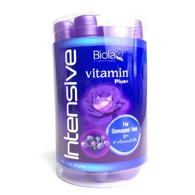 Biola Intensive Vitamin Plus For Damaged Hair (สูตรสำหรับผมแห้งเสีย สีม่วง)