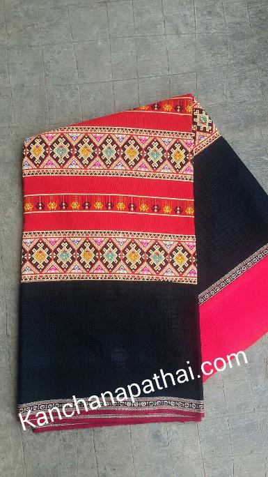 &nbsp;TC593 ผ้าตีนจกลายโปงลาง