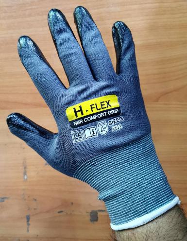 ถุงมือ PU ไนไตรสีดำ (H-FLEX)