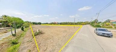 วัดบ่อเงิน 1.1 กม. หน้าติดถนน เช่าที่ดินใหญ่ 5 ไร่ ลำโพ ลาดหลุมแก