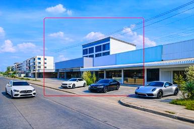 ให้เช่าศูนย์ซ่อมรถ พร้อมอาคารพาณิชย์ 4คูหา แม็คโคร ปทุมธานี 700ม.
