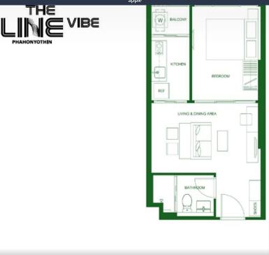 ขายดาวน์ โครงการ The Line Vibe 1 ห้องนอน 1 ห้องน้ำ 36.7ตรม. (1B