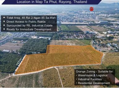 ขายที่ดิน 48-2-85 ไร่ ต.มาบตาพุด จ.ระยอง ใจกลางโซนอุตสาหกรรม ผัง