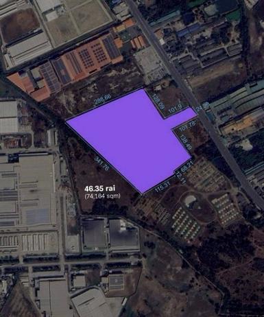 ขายที่ดินพานทองชลบุรี ที่ดินพื้นที่ขนาด 46-0-35 ไร่ 