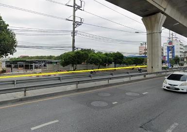 P1923 ให้เช่าที่ดิน 6 ไร่ พร้อมพื้นคอนกรีตเป็นลานจอดรถ ริมถนนสุขุ