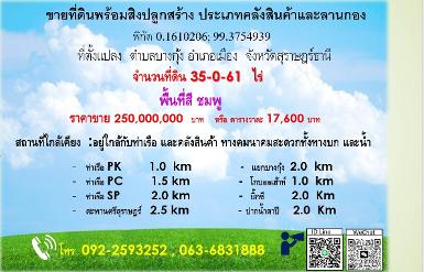 ขายที่ดิน 35 ไร่ 61 ตารางวา จังหวัดสุราษฎร์ธานี 