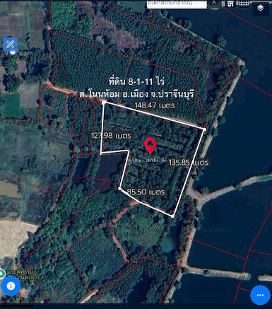 ขาย ที่ดินเปล่า เนื้อที่ 8 ไร่ 111 ตร.วา อยู่บนเส้นปราจีน-ตะคาม